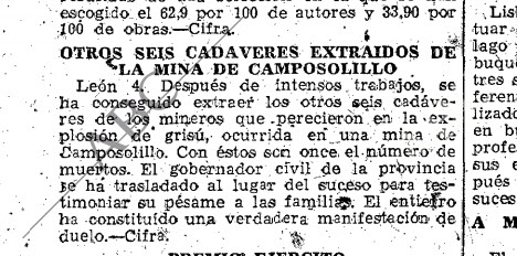 Explosión Abandonada, Camposolillo 1948